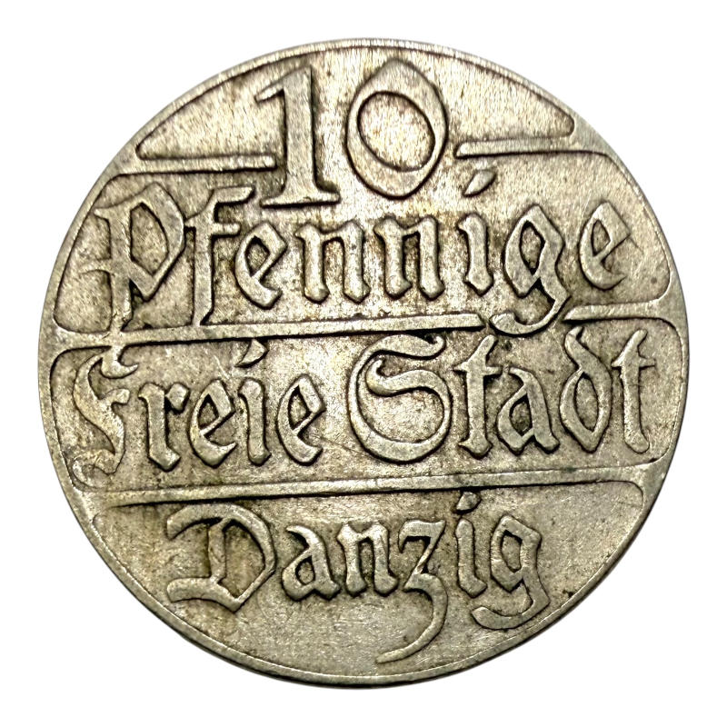 Coin 10 Pfennige 1923 City of DANZIG Pologne A0116