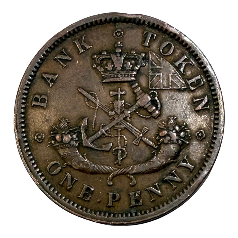 Coin 1 Penny 1857 Canada, Bank of Upper Canada A0115