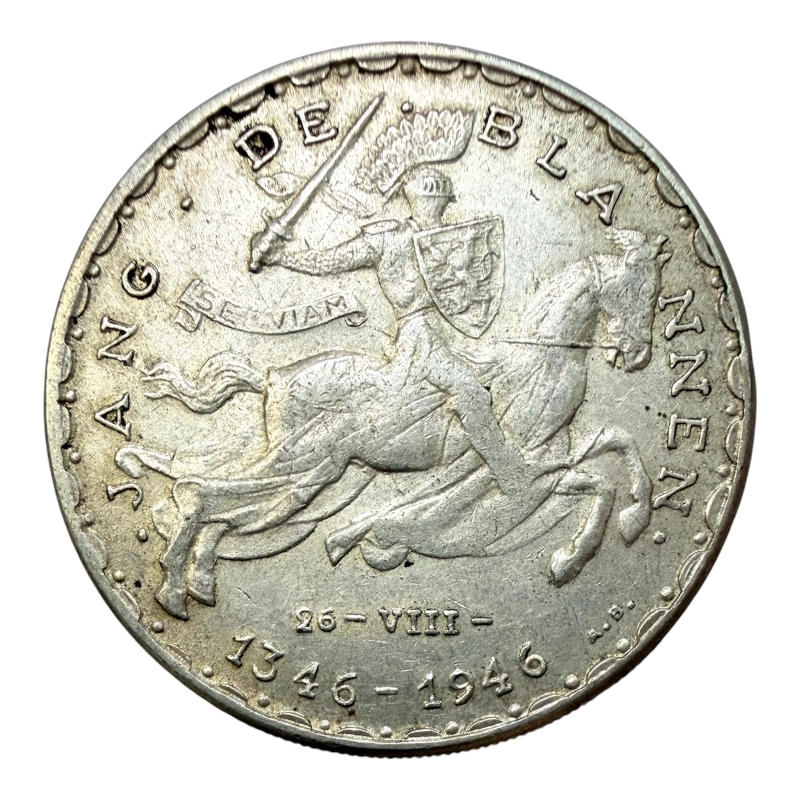 Coin 50 Francs 1946 Luxembourg, John the Blind, Silver A0142