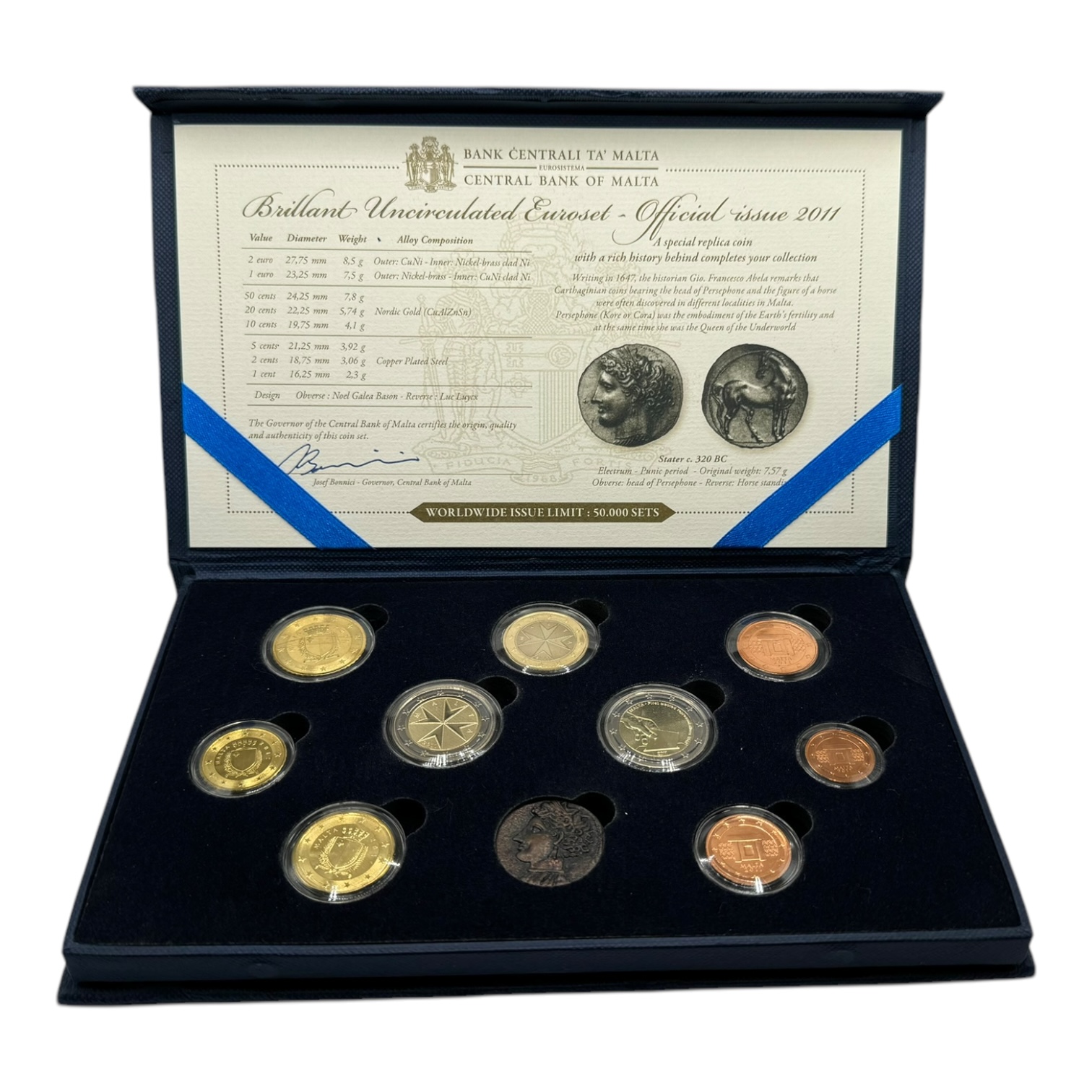 Euro Coins Set of 10 Coins BU Malta 2011 REFA0029