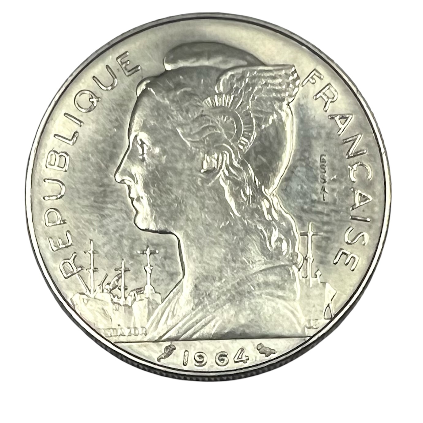 Coin 100 Francs ESSAI Reunion 1964 Mintage 2000 pieces A0038