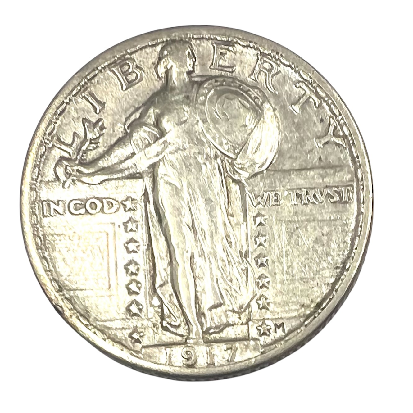 Coin Quarter Dollar (25 Cents) 1917 United States of America Silver Liberty Standing A0039