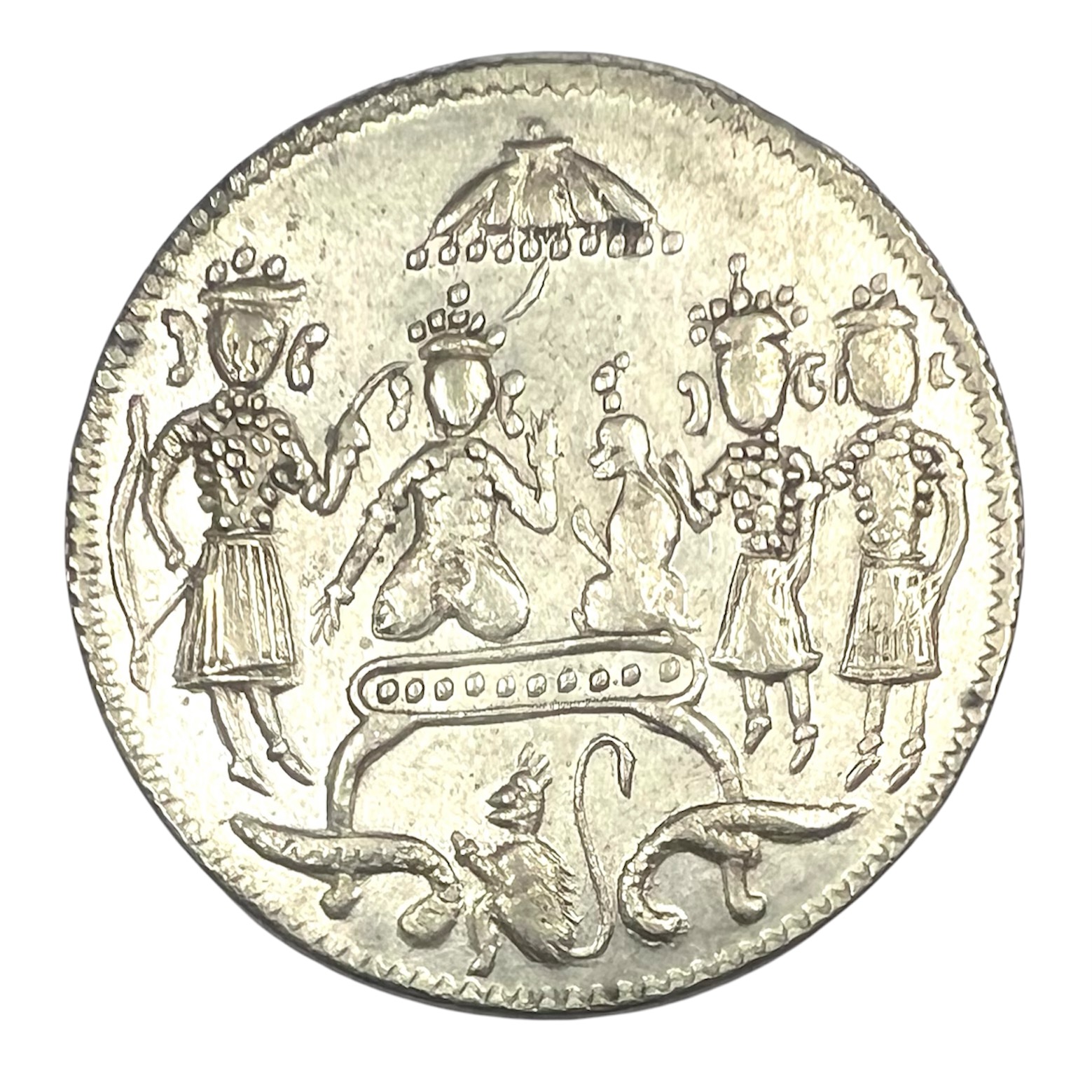 Silver Temple Token India XF REFA0043