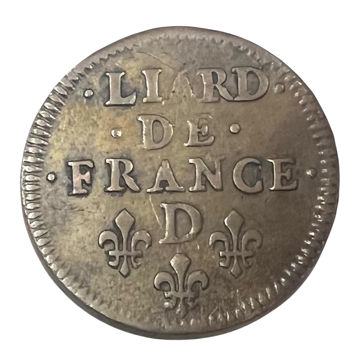 Liard of France with juvenile bust - Louis XIV 1657 D, VF REFA0045