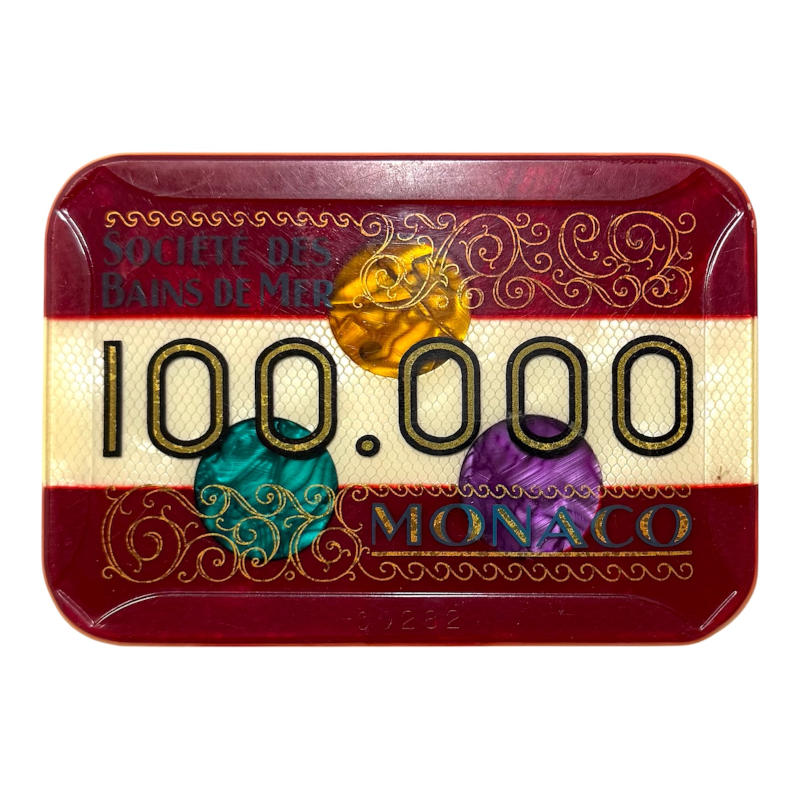 Casino Plaque / Chip 100.000 Francs SBM Monaco A0079