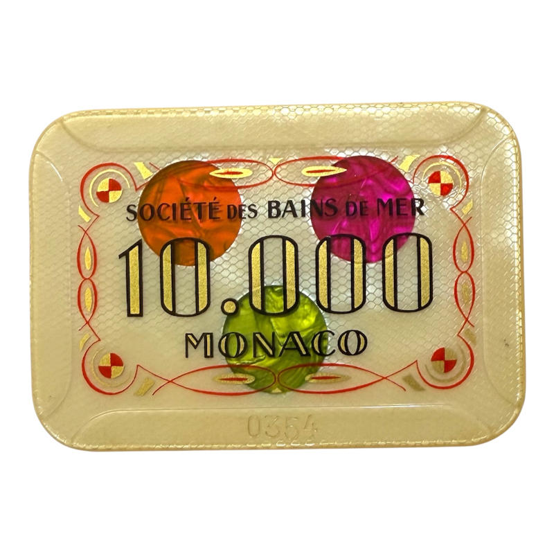 Casino Plaque / Chip 10.000 Francs SBM Monaco A0082