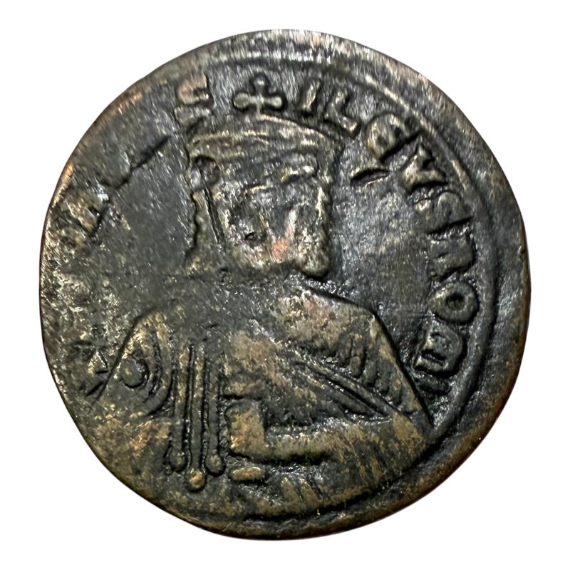 Coin Follis Leo VI single bust, no throne 886-912 Byzantine Empire A0092